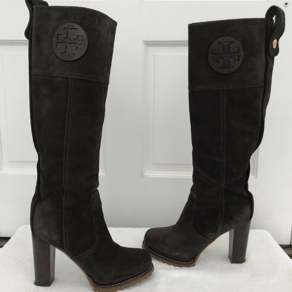 TORY BURCH CLAUDIA KNEE HIGH BOOTS SIZE 5.5 BROWN